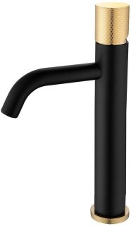 Смеситель для накладной раковины Boheme Stick Black touch чёрный/золото 122-BG.2